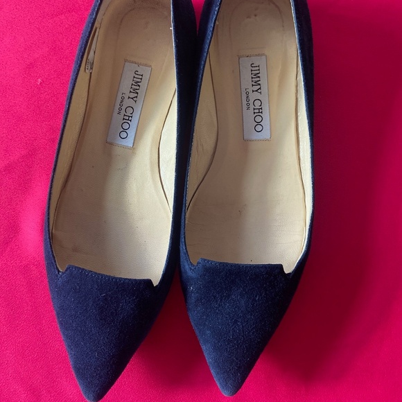 Jimmy Choo Navy Suede ballet flats - Picture 5 of 10